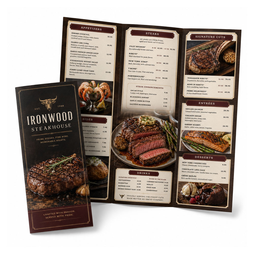 Dine-In Menu Printing